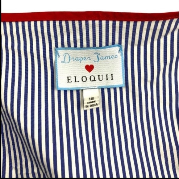 NWT Draper James Eloquii Striped Wrap Dress Wome's Size 18 - Picture 4 of 5